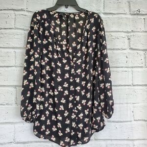 Sanctuary alia button up floral print rayon top